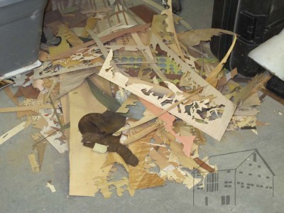 Somehow I found this pile of marquetry  scraps to be visually captivating